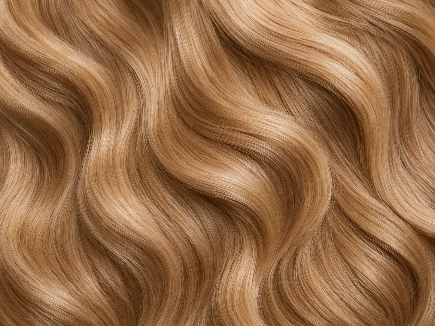 Luxury wavy hair extensions in honey blonde tones