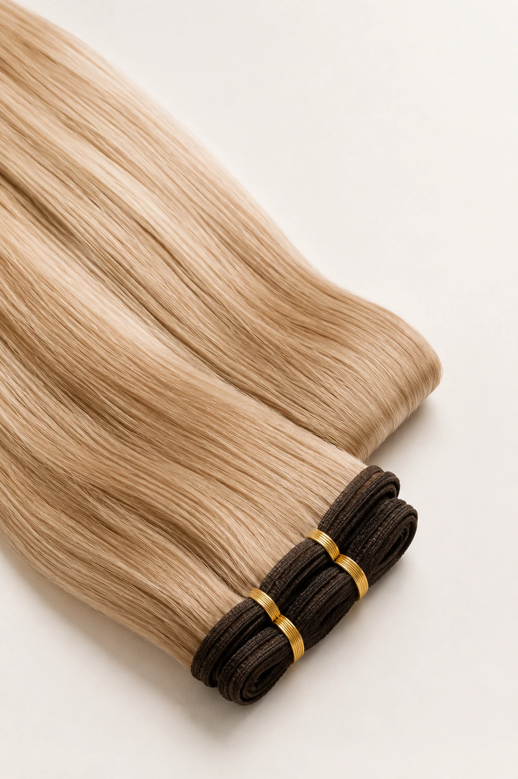Brown clip-in hair extension bundle