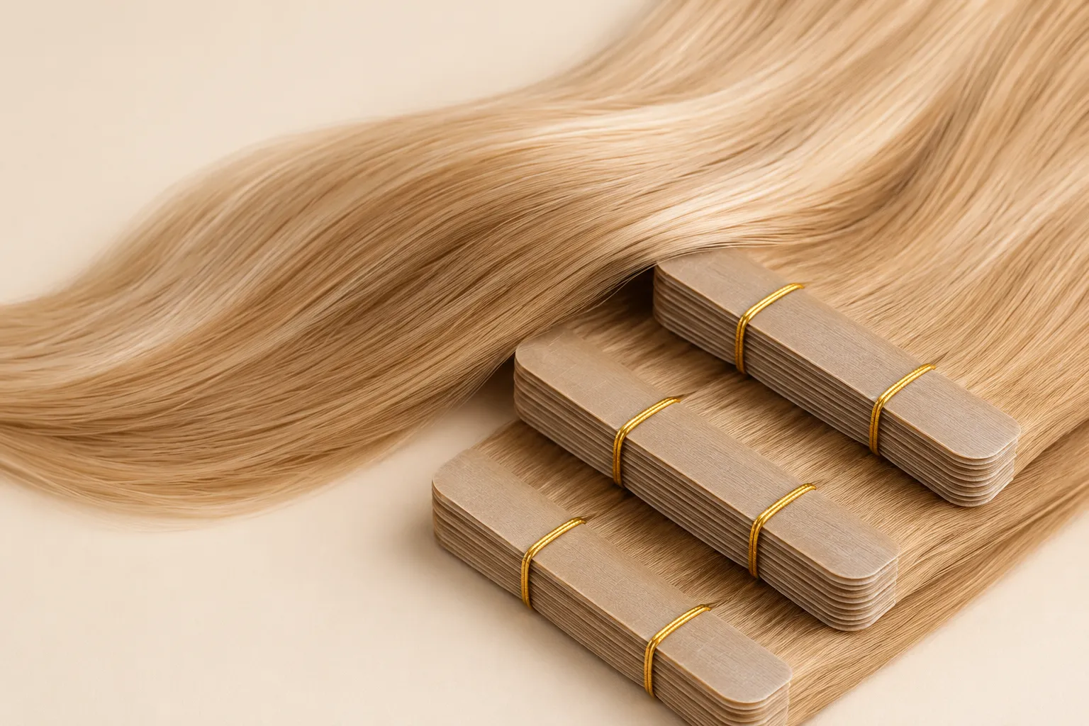Tape-in hair extension bundles