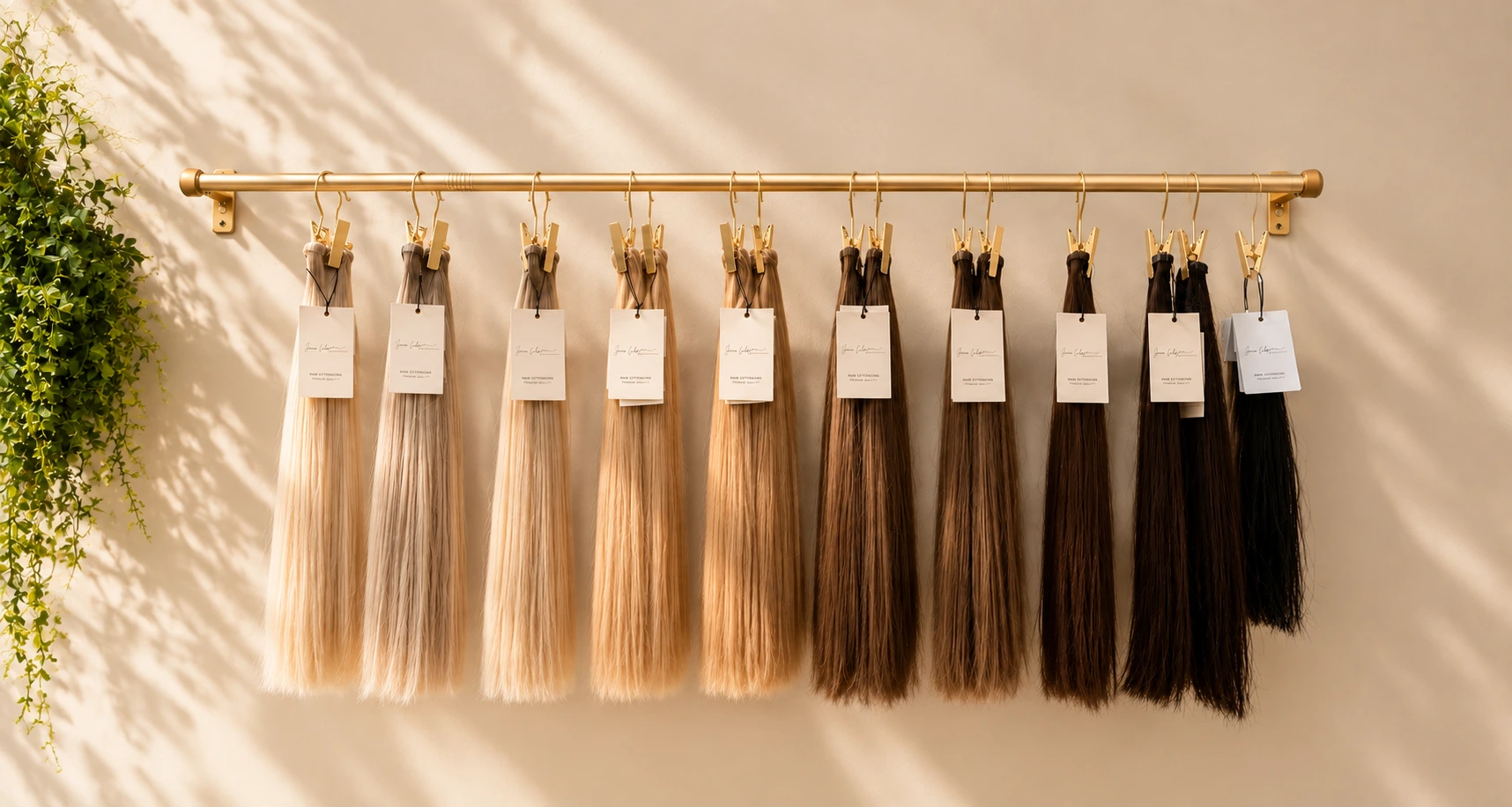 Model wearing Iconic Locks invisible tape extensions